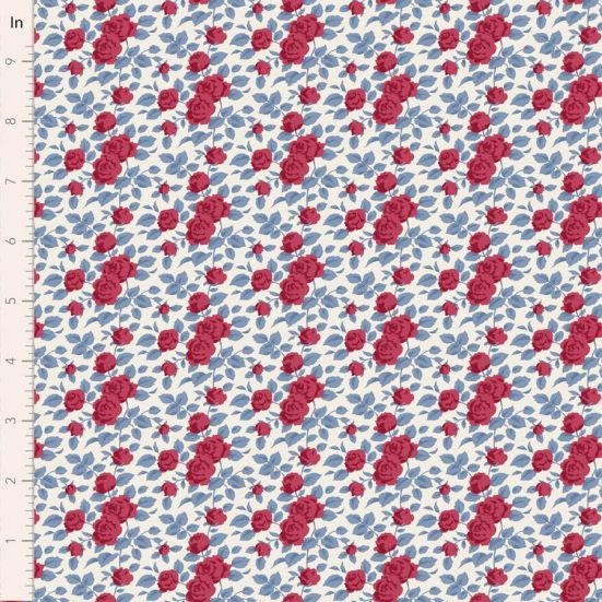 Tilda Village Life Margot Burgundy Cotton