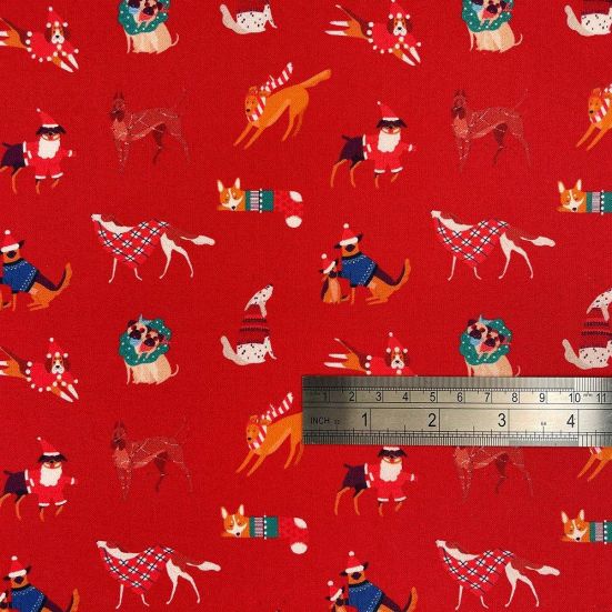 Christmas Dogs Red