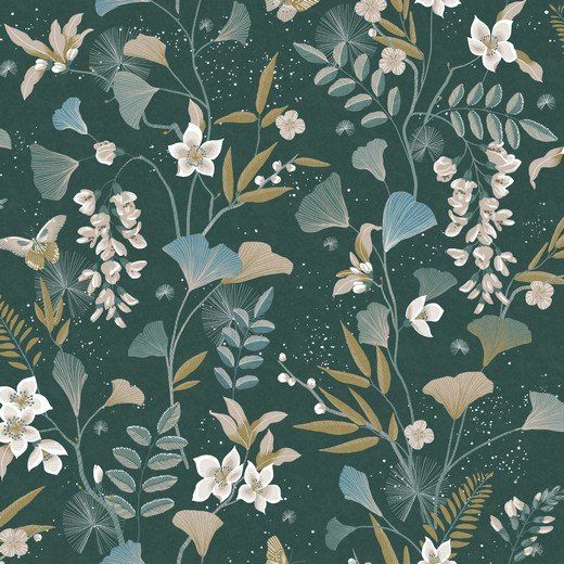 Sweatshirting Dreamy Flowers Dark Green