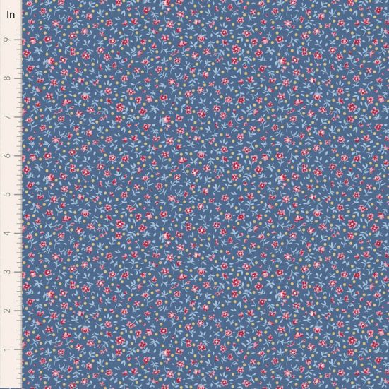 Tilda Village Life Mae Blue Cotton