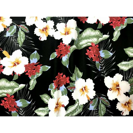 Cotton Sateen Black Floral