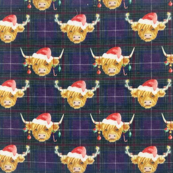Holiday Highland digitally printed polycotton