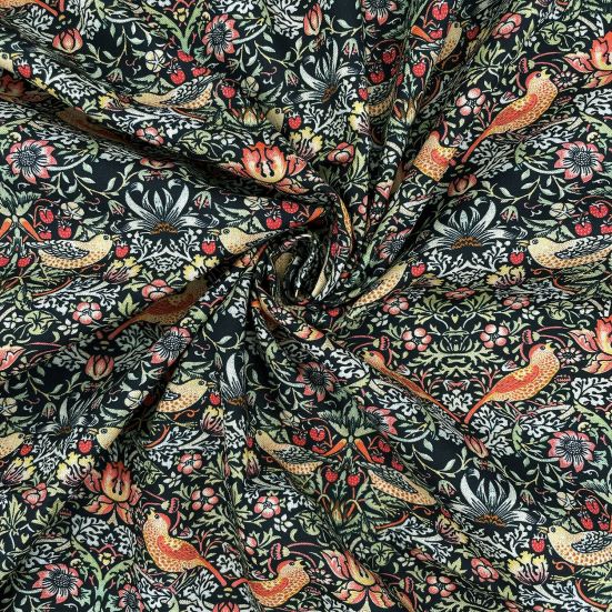 William Morris Design Strawberry Thief Ebony