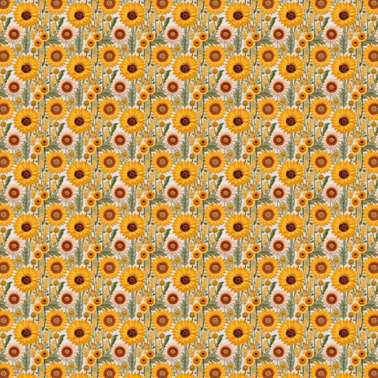 3D Sunflower Polycotton