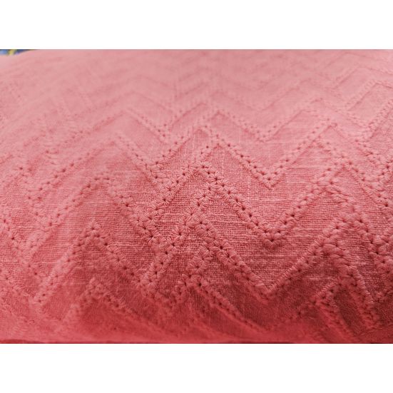 Chevron embroidered cotton pink