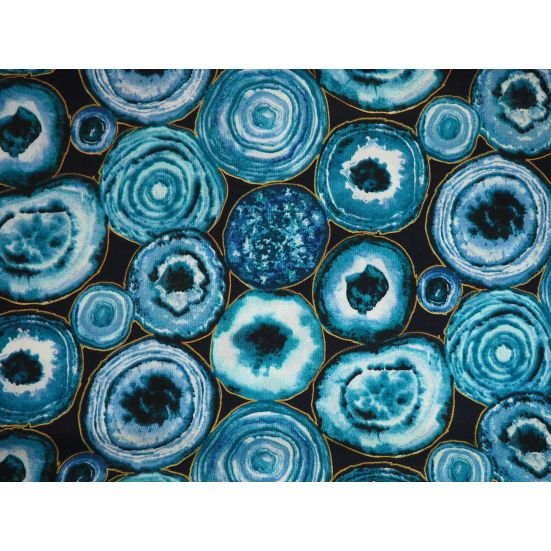 Precious Metals Blue Cotton