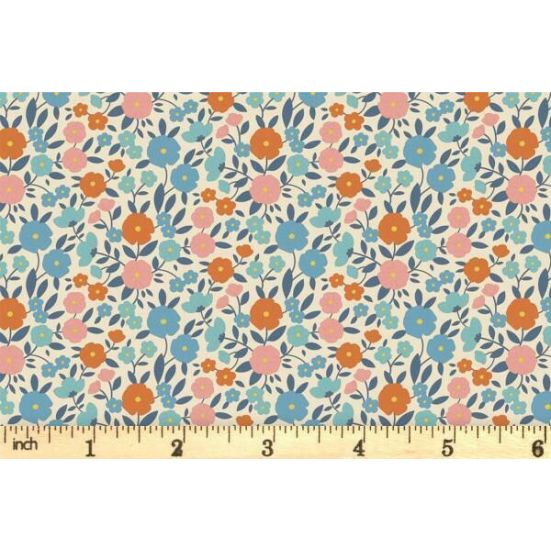 Tilda Wallflower Janice Blue Cotton