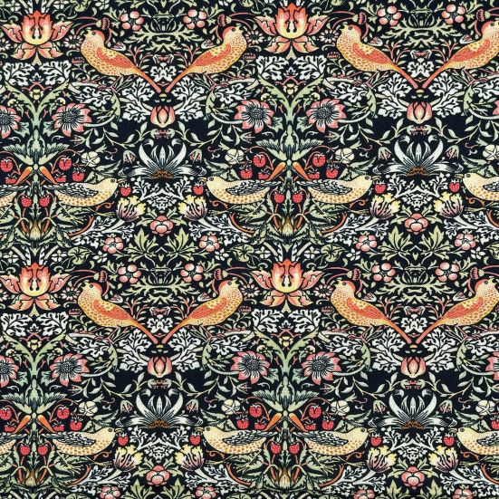 William Morris Design Strawberry Thief Ebony