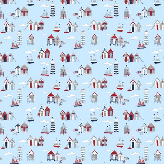 Happy Days Blue Polycotton