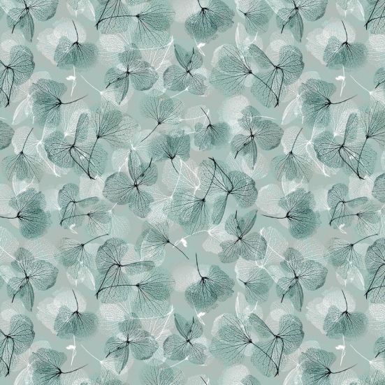 French Terry Digital Leaf's Teal