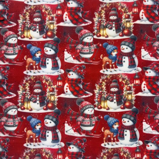 Frosty friends digitally printed polycotton