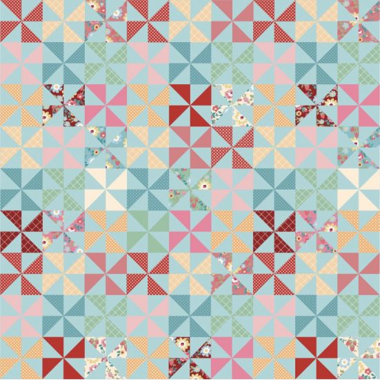 Hopscotch & Freckles Pinwheel Blue