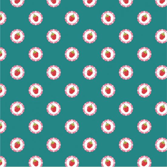 Hopscotch & Freckles Vintage Strawberry teal