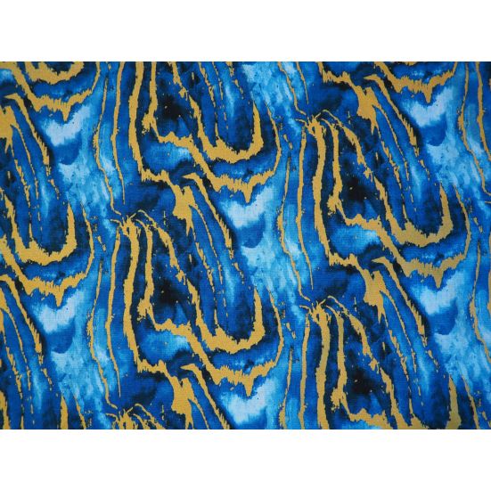 Precious Metals Blue Cotton