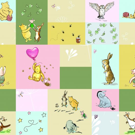 Winne the Pooh Patchwork Cotton