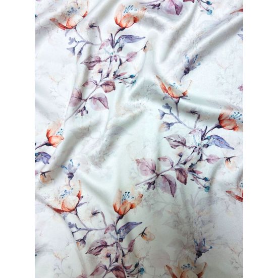 Polyester Spandex Digital Print Rose Orange