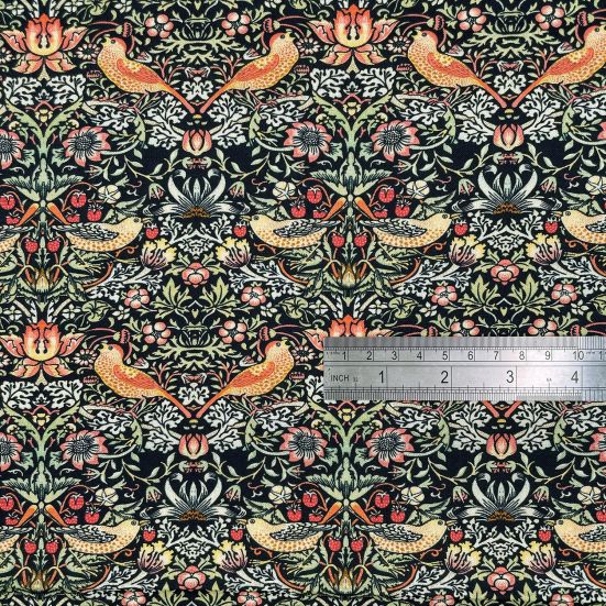 William Morris Design Strawberry Thief Ebony