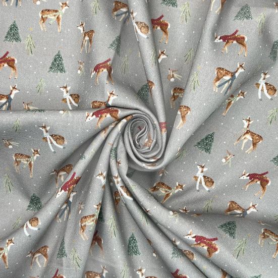 Winter Deer's, Grey Cotton Panama