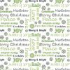 Stof My Hearts Belongs to Christmas White and Green Cotton