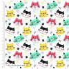 Mochis Pals Cats Faces, White Cotton