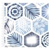Indigo Elements Hexagon White Cotton