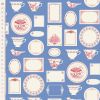 Tilda Something Blue Fabric Labels & Ornaments Blue