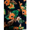 Rayon St Topaz Navy Blue Mixed Leaves