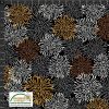 Flower Sketches Black Cotton