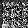 Flower Sketches Black White Cotton