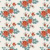 Tilda Village Life Myrtle Teal Cotton