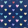 Denim Hearts digitally printed polycotton