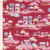 Tilda Village Life, village Burgundy Cotton